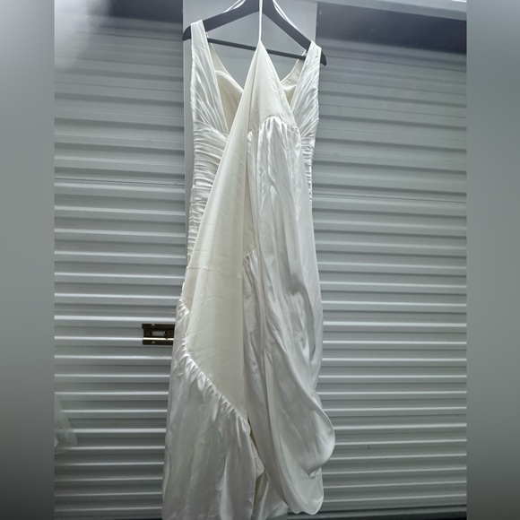 Madison Collection Ivory Satin Wedding Gown – Style 5519 – Size 8 – Corset Back - Picture 3 of 15